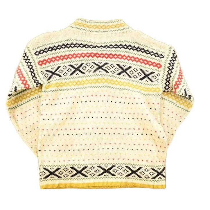 Vintage 1970s Figgjo Made In Norway Knit Abstract Pattern Crewneck Sweater Mens S from propervintagecanada