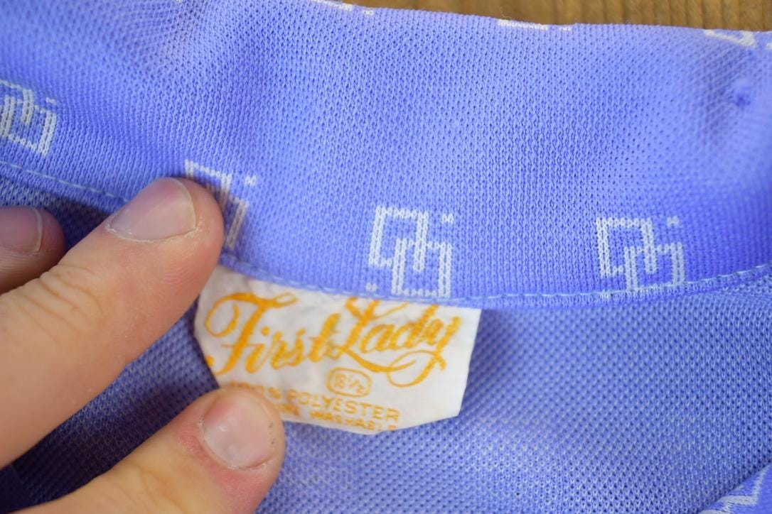 Vintage 1970s First Lady Fancy Button Up Shirt Men's Large