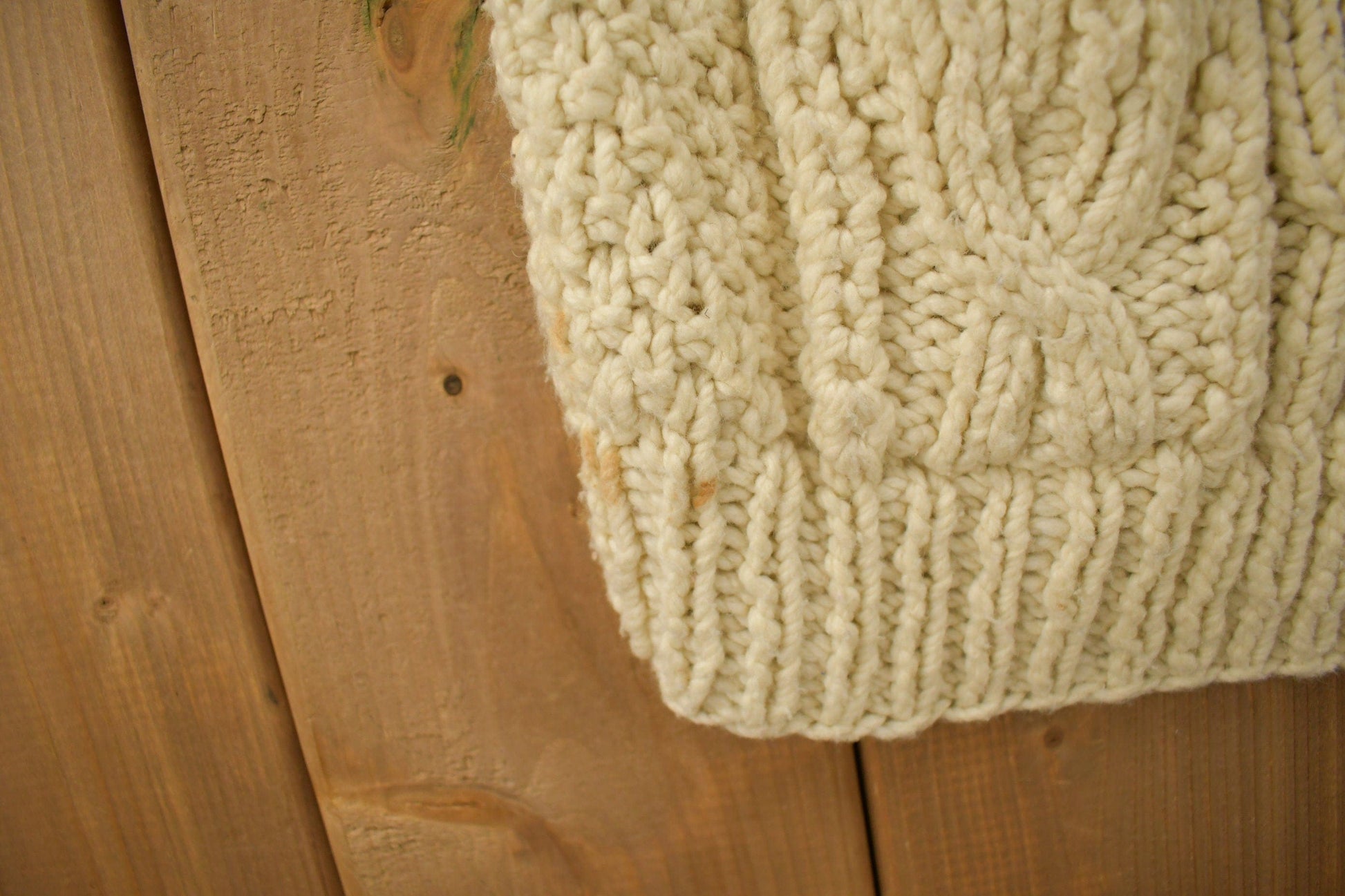 Vintage 1970s Flaherty Imports 3D Cable Knit Button Up Sweater from propervintagecanada