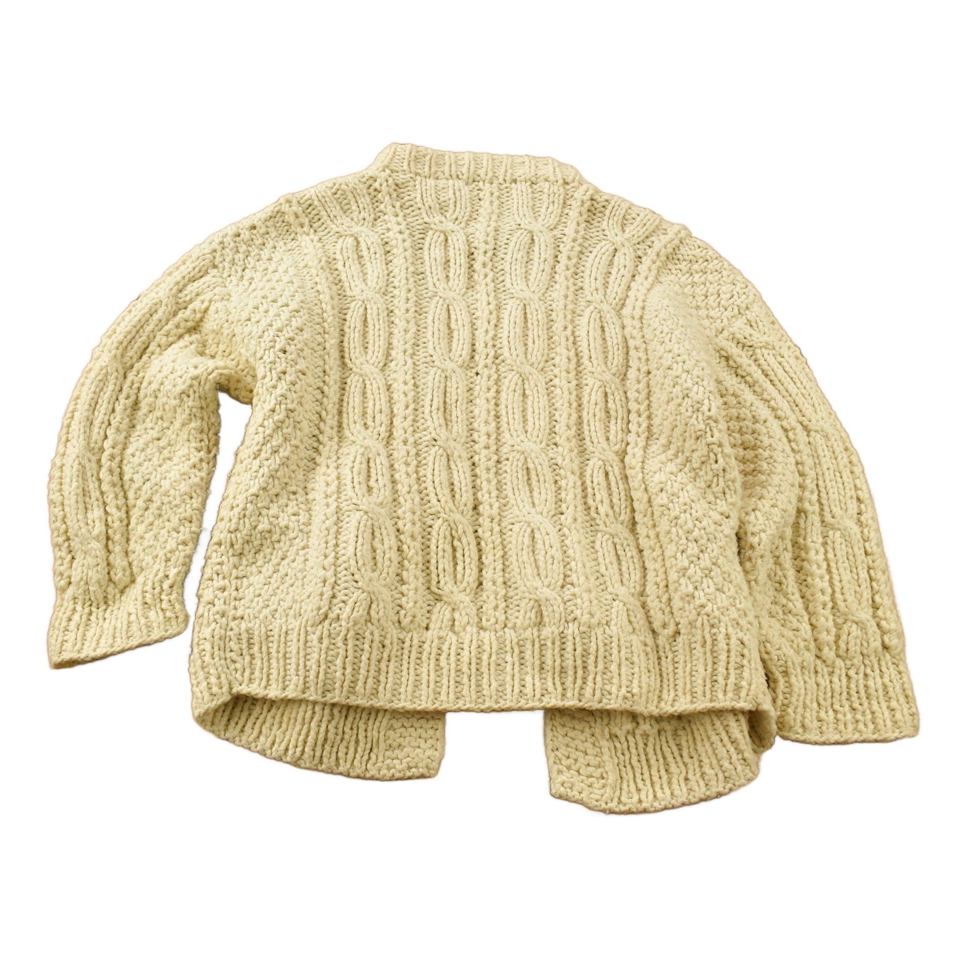 Vintage 1970s Flaherty Imports 3D Cable Knit Button Up Sweater from propervintagecanada