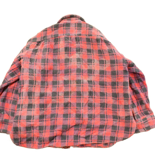 Vintage 1970s Flannel Button Up Plaid Trucker Shirt Men's Large from propervintagecanada