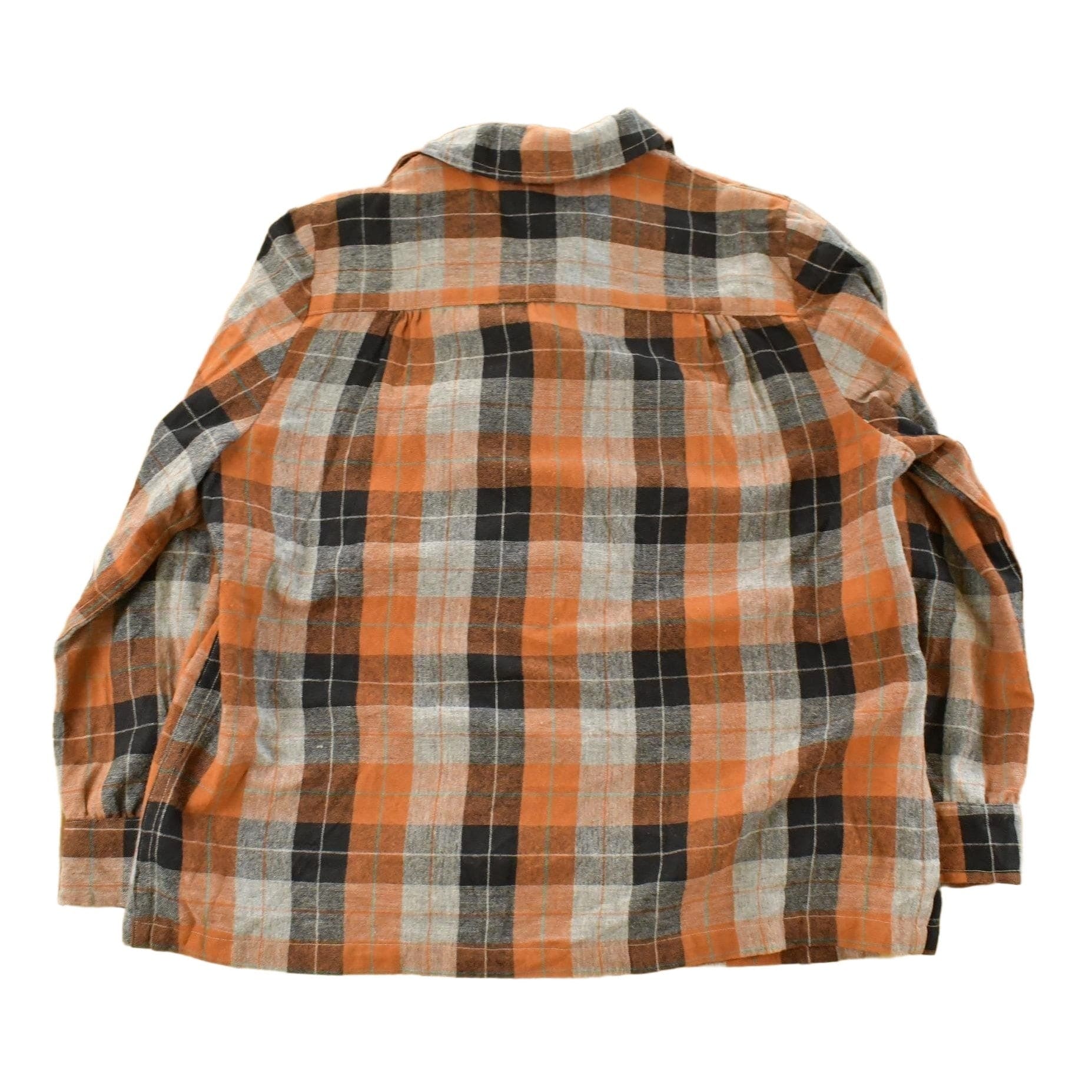 Vintage 1970s Flannel Wool Plaid Button Up Blazer Shirt Women's Large from propervintagecanada