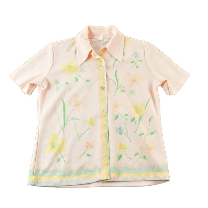 Vintage 1970s Floral AOP Button Up Shirt Men's Small from propervintagecanada