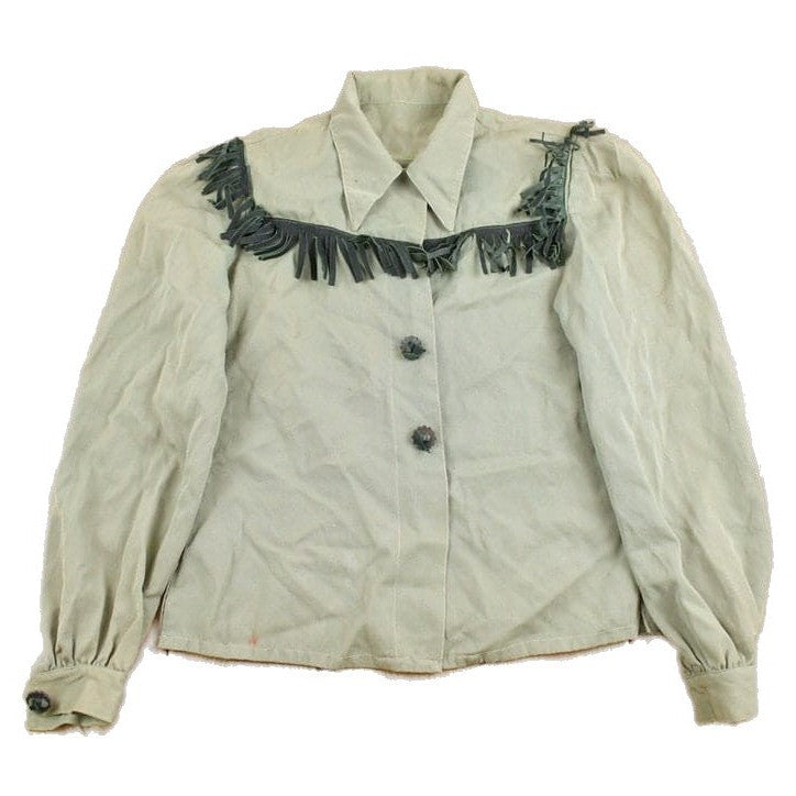 Vintage 1970s Fringe Button Up Shirt Men's XS from propervintagecanada