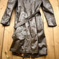 Vintage 1970s Full Length Brown Leather Trench Coat from propervintagecanada
