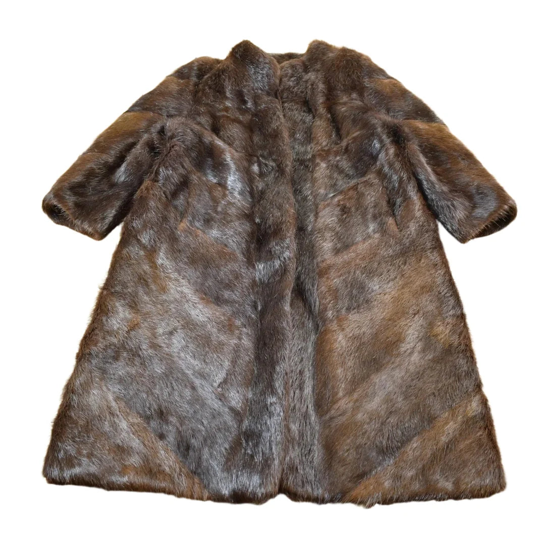 Vintage 1970s Full Length Brown Mink Fur Coat from propervintagecanada