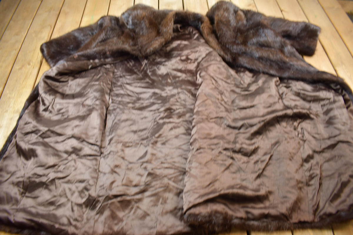 Vintage 1970s Full Length Brown Mink Fur Coat from propervintagecanada