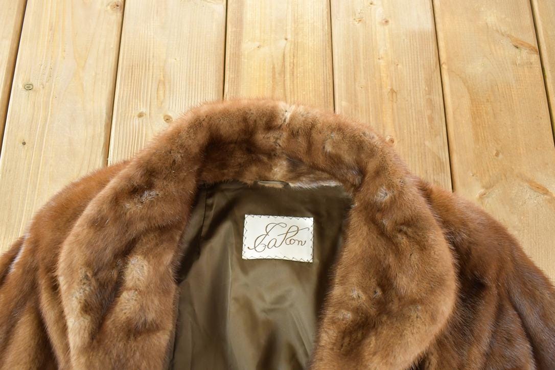 Vintage 1970s Full Length Chestnut Mink Fur Coat Made In USA from propervintagecanada