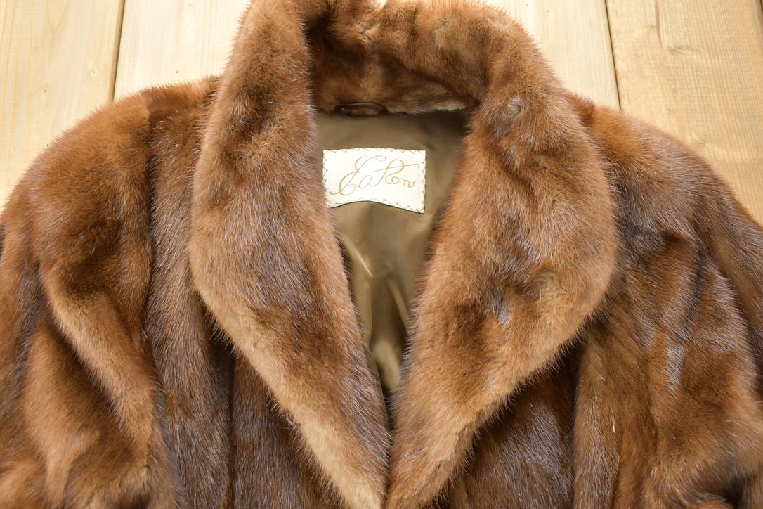 Vintage 1970s Full Length Chestnut Mink Fur Coat Made In USA from propervintagecanada