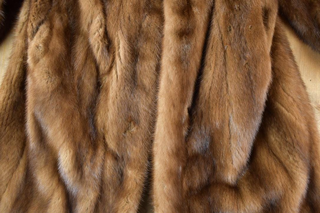 Vintage 1970s Full Length Chestnut Mink Fur Coat Made In USA from propervintagecanada