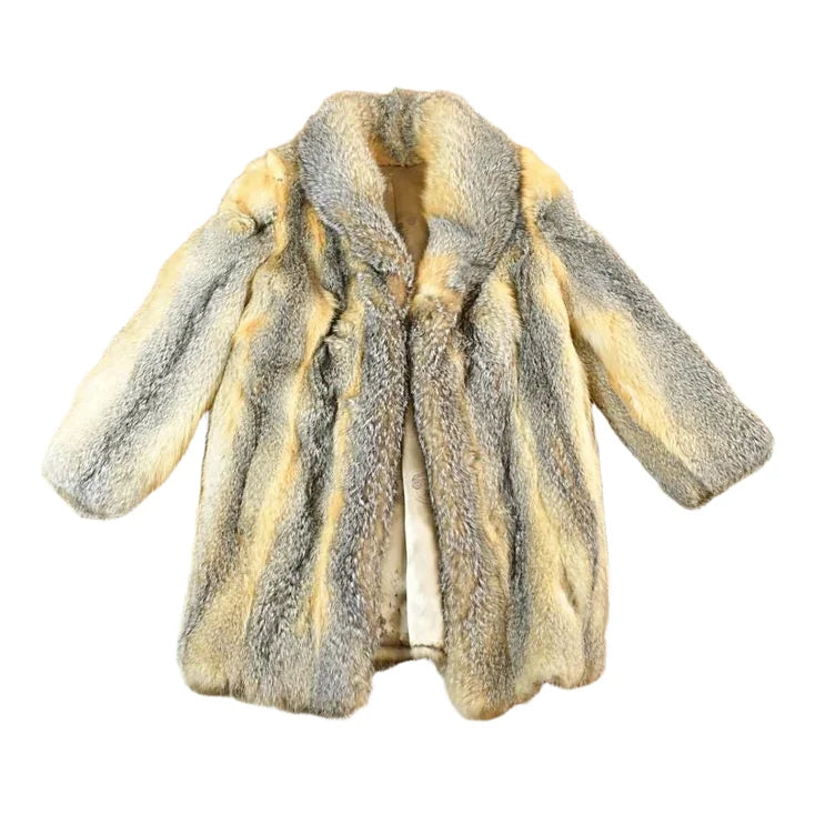 Vintage 1970s Full Length Fox Fur Coat Made In USA from propervintagecanada
