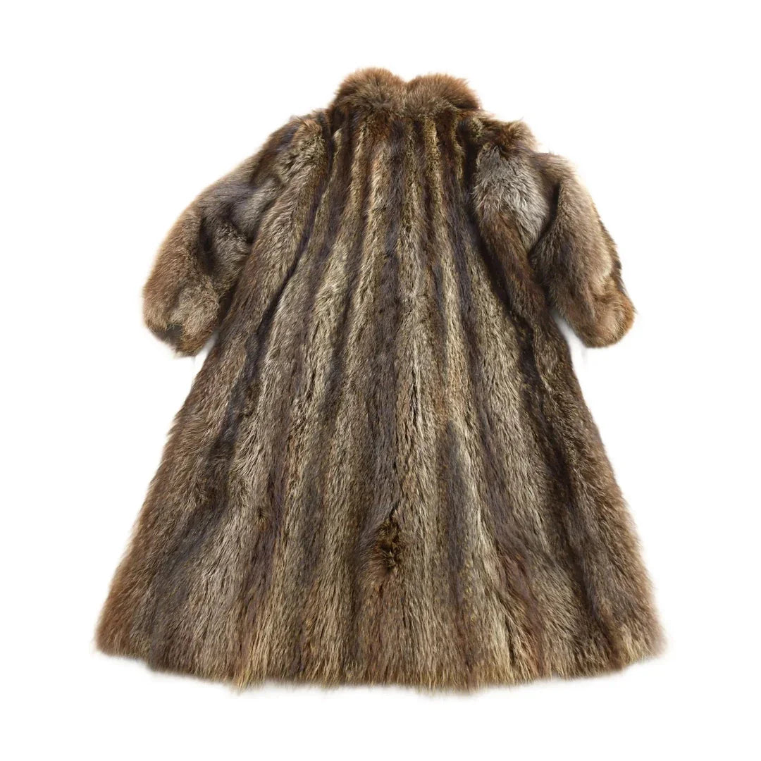 Vintage 1970s Full Length Racoon Fur Coat from propervintagecanada