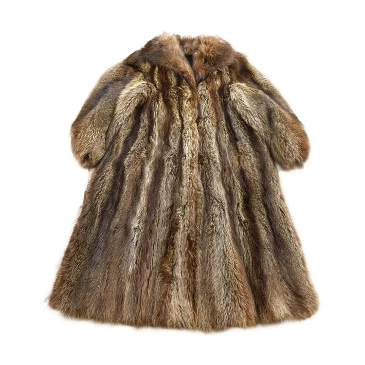 Vintage 1970s Full Length Racoon Fur Coat from propervintagecanada