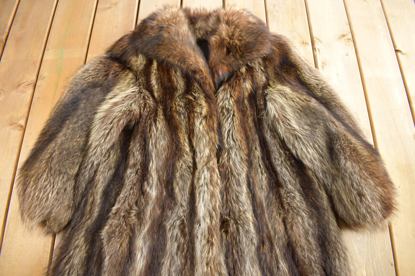 Vintage 1970s Full Length Racoon Fur Coat from propervintagecanada