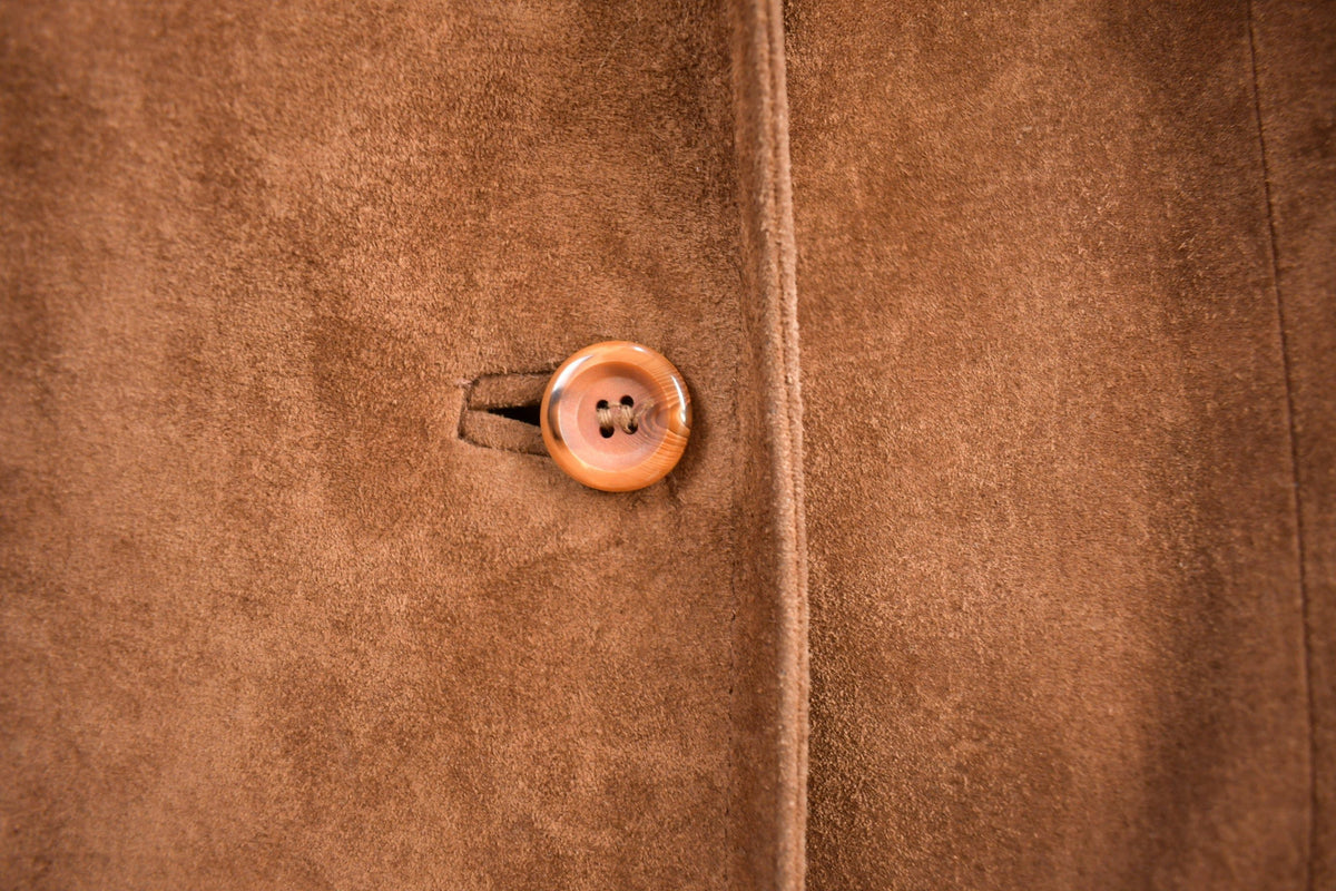 Vintage 1970s Fur Collar Suede Leather Jacket from propervintagecanada
