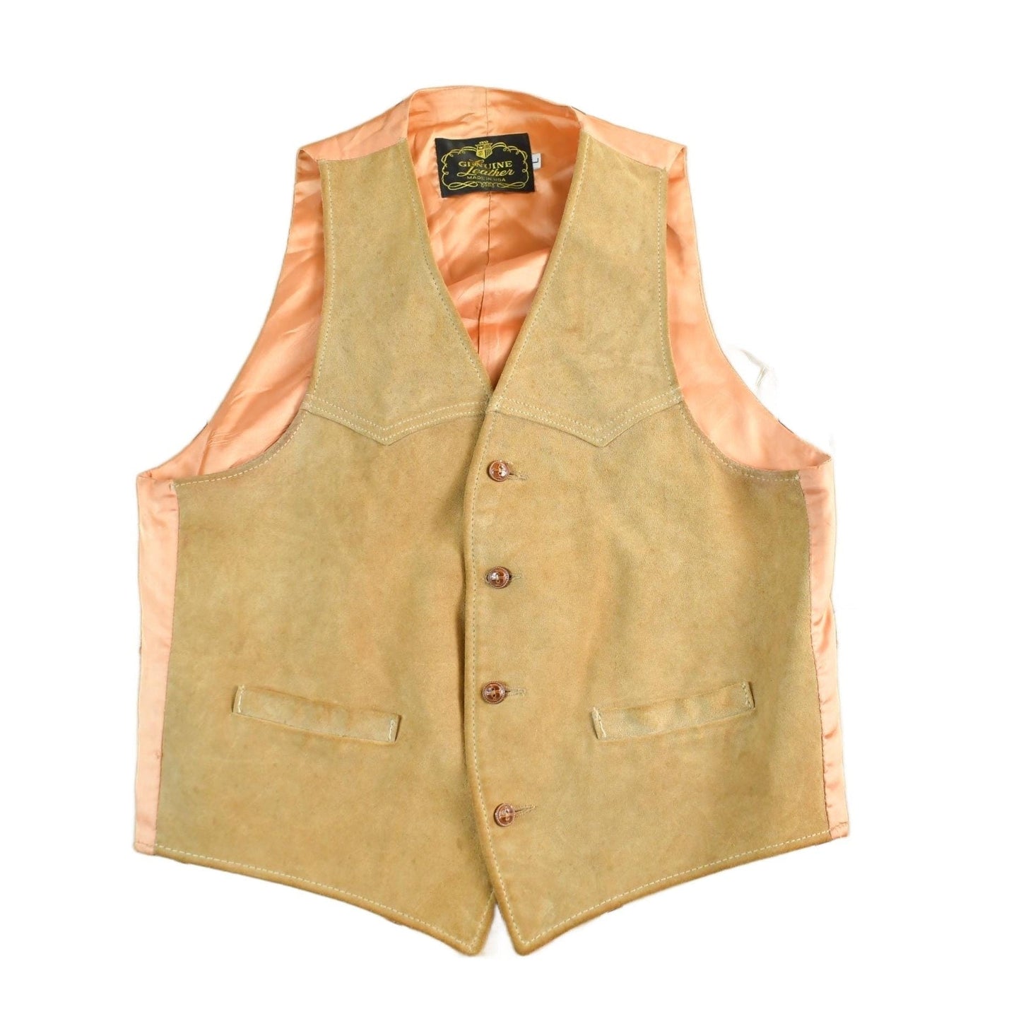 Vintage 1970s Genuine Leather Garments Leather Vest Men's S from propervintagecanada