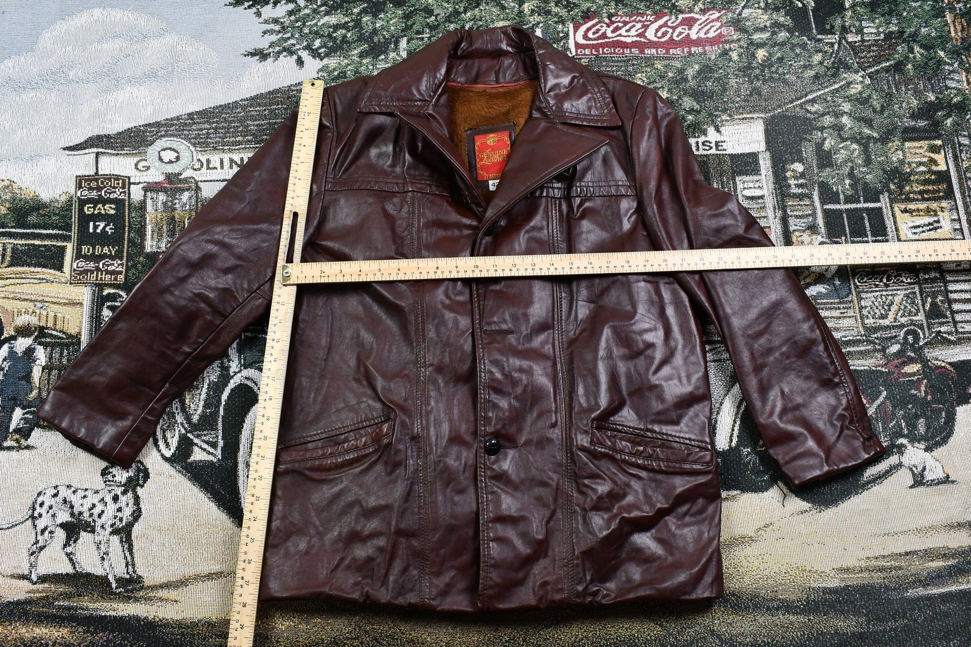 Vintage 1970s Genuine Leather Lined Overcoat Men's M from propervintagecanada