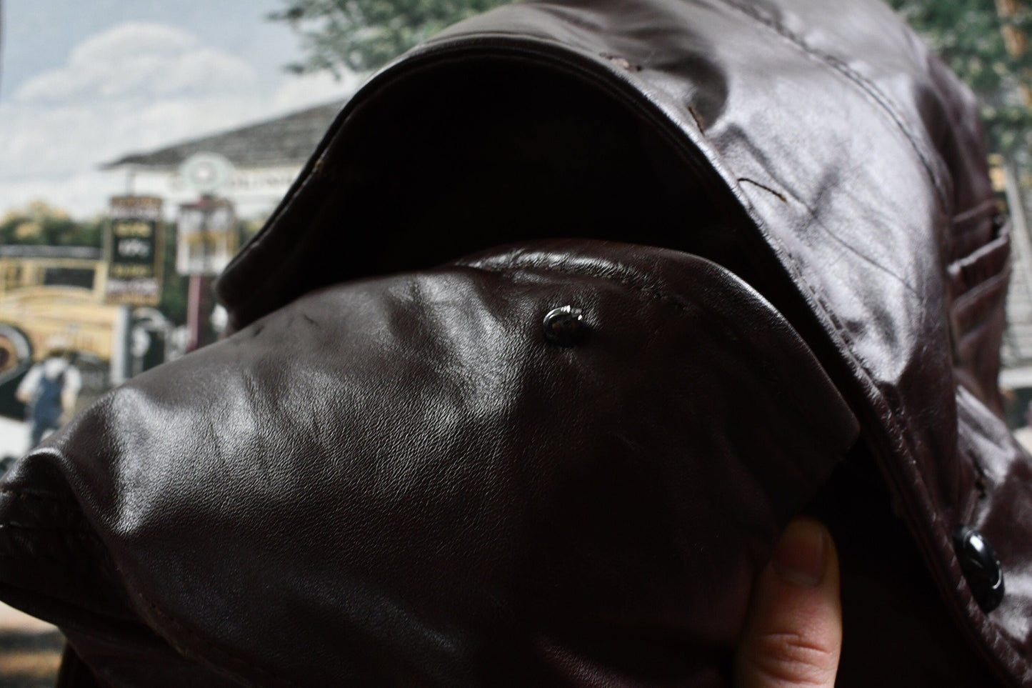 Vintage 1970s Genuine Leather Lined Overcoat Men's M from propervintagecanada