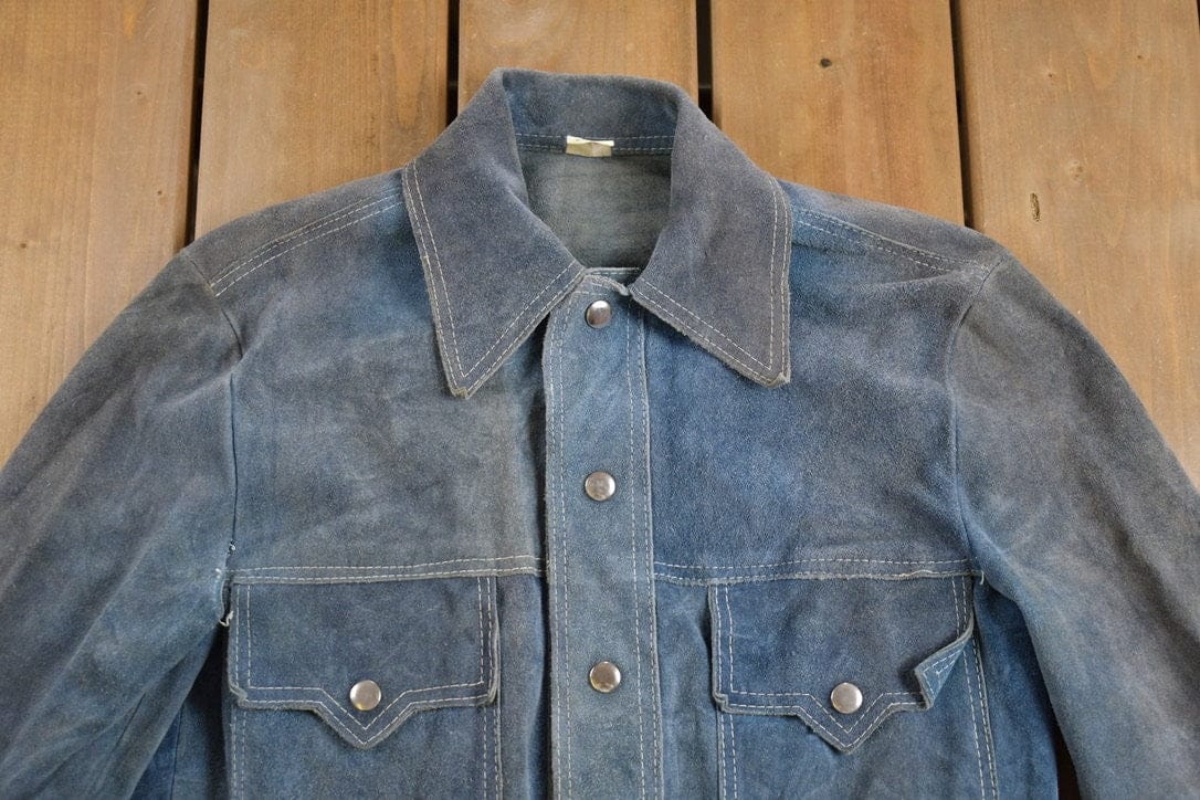 Vintage 1970s Genuine Leather Suede Jacket Men's Medium from propervintagecanada