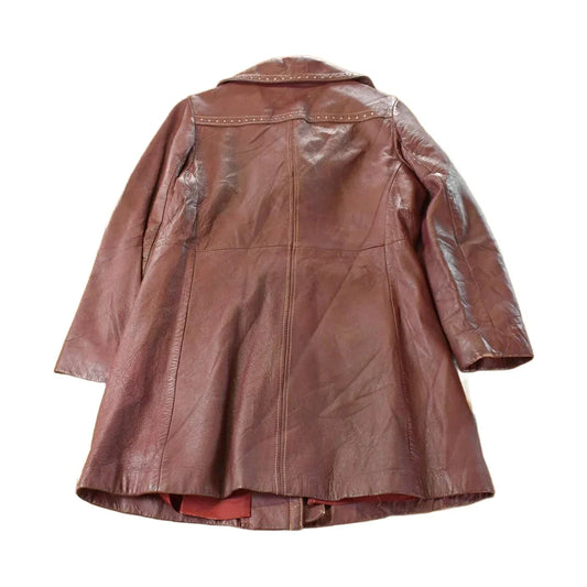 Vintage 1970s Genuine Leather Trench Coat Women's Medium from propervintagecanada