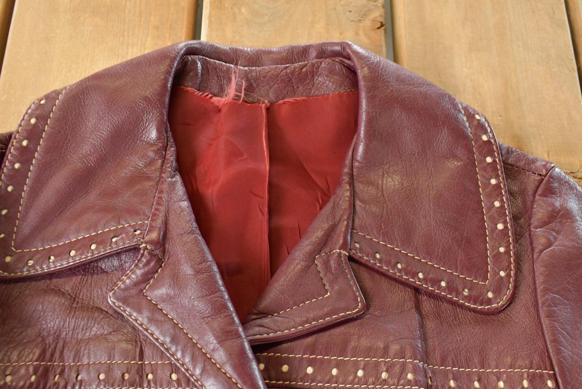 Vintage 1970s Genuine Leather Trench Coat Women's Medium from propervintagecanada