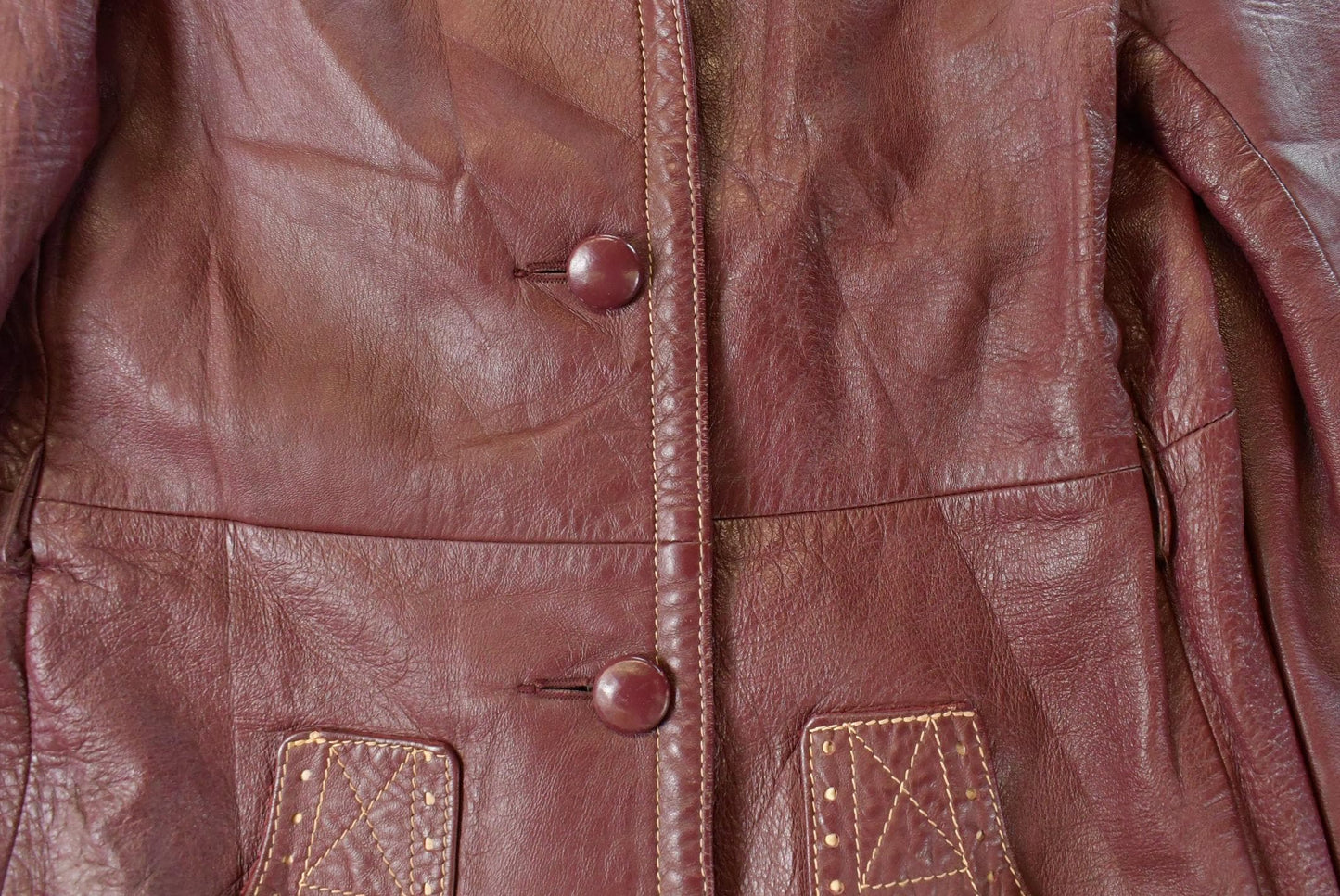 Vintage 1970s Genuine Leather Trench Coat Women's Medium from propervintagecanada