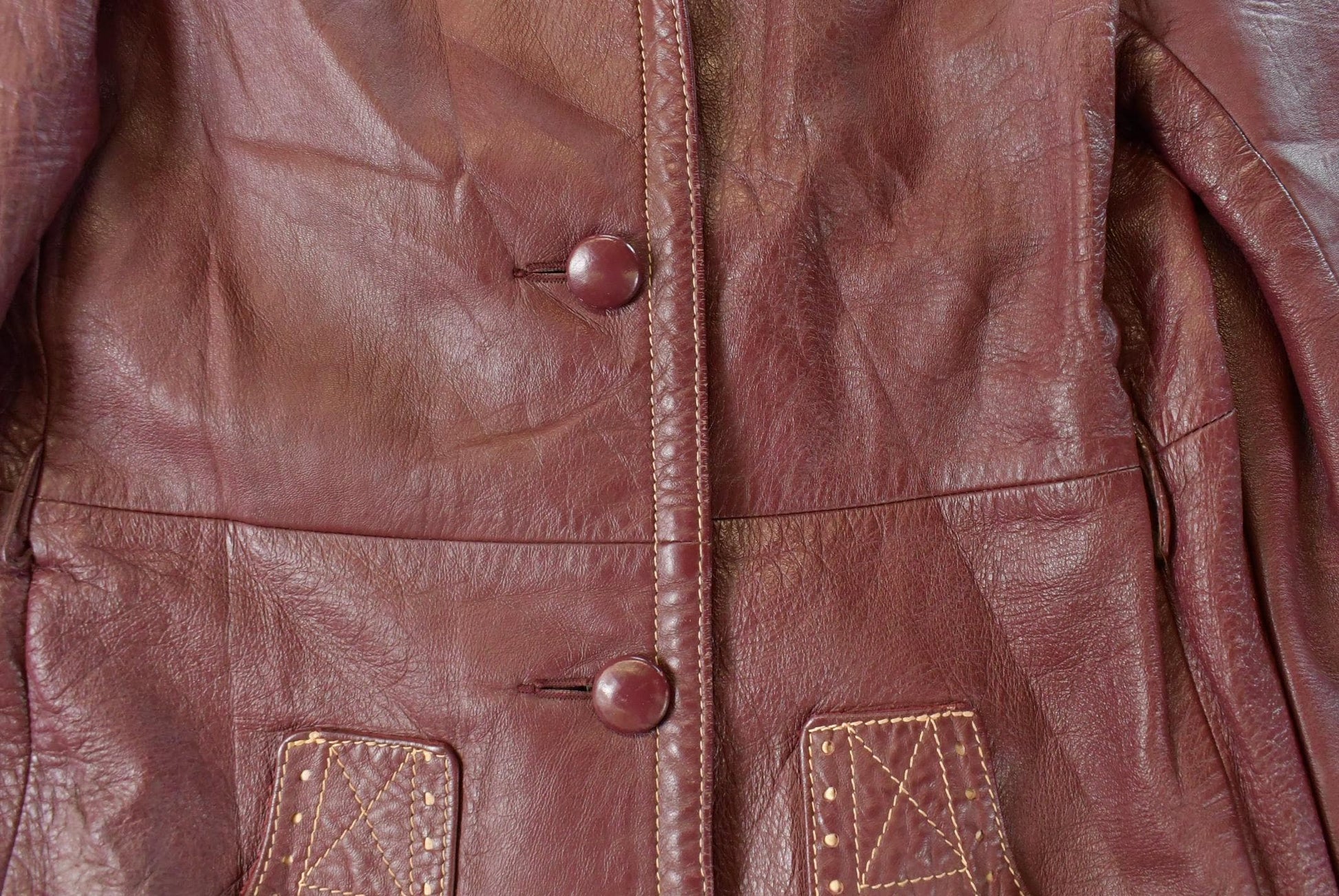 Vintage 1970s Genuine Leather Trench Coat Women's Medium from propervintagecanada