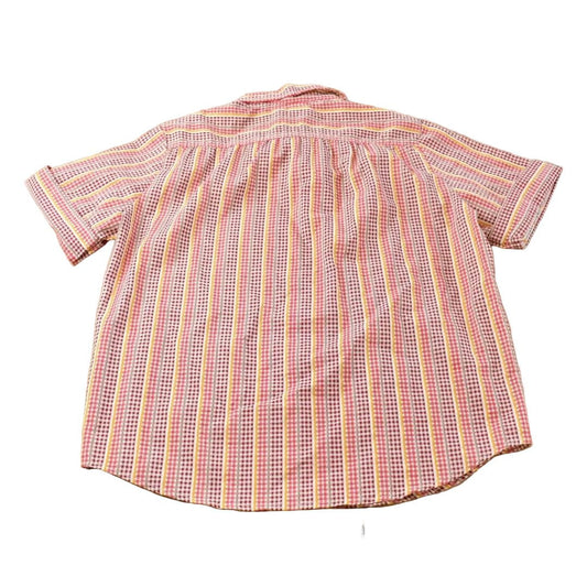 Vintage 1970s Gingham Plaid Short Sleeve Button Up Shirt Women's L from propervintagecanada