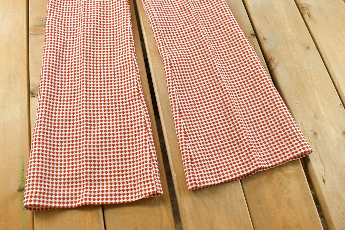 Vintage 1970s Gingham Polka Dot Bell Bottom Pants Women's 26 X 30 from propervintagecanada