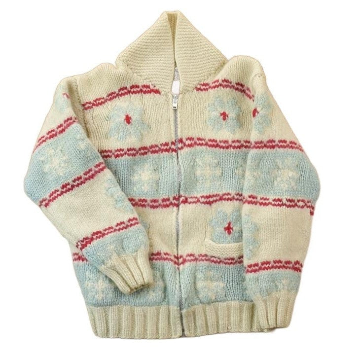 Vintage 1970s Golden Keel 100% Wool Full Zip Knit Christmas Sweater Women's S from propervintagecanada