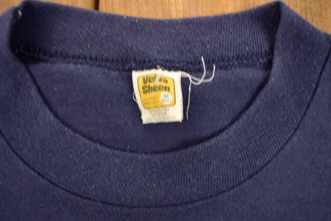 Vintage 1970s Grove City College Collegiate Velva Sheen T-Shirt Men's Large from propervintagecanada