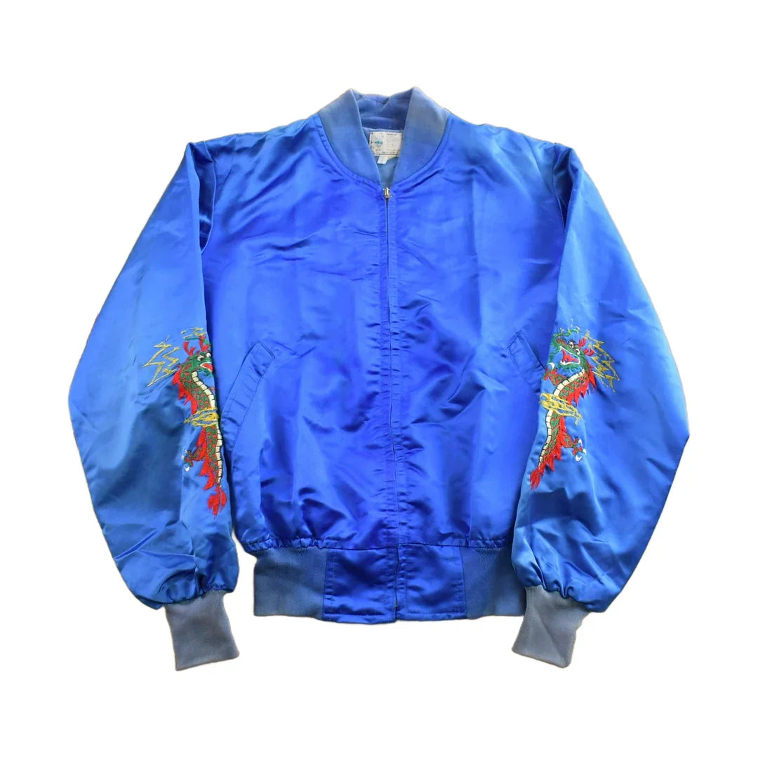 Vintage 1970s Guam USA Korean Sukajan Bomber Jacket from propervintagecanada