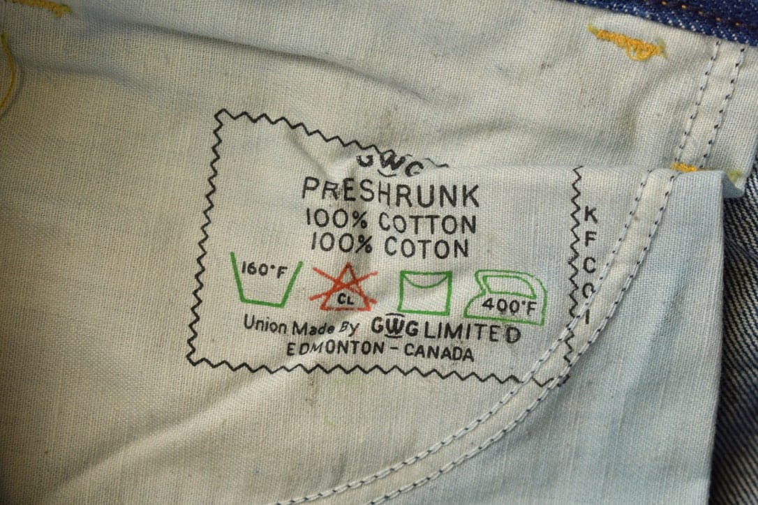 Vintage 1970s GWG Western Style Flare Denim Jeans Men's 36 x 32 from propervintagecanada