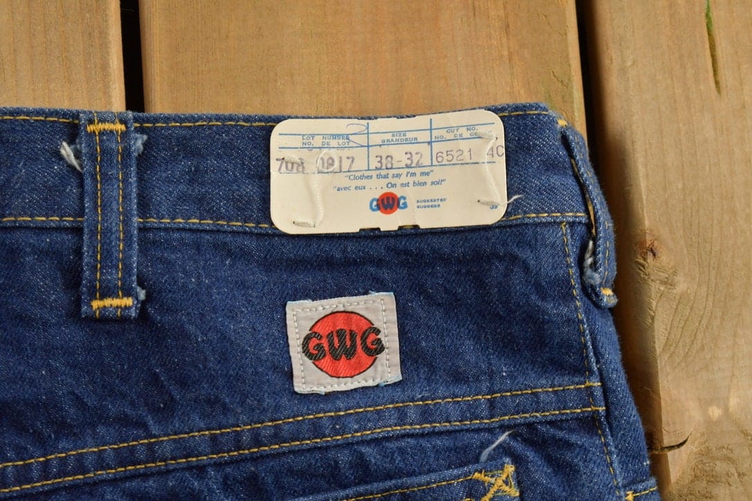 Vintage 1970s GWG Western Style Flare Denim Jeans Men's 37 x 32.5 from propervintagecanada
