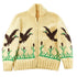 Vintage 1970s Hand-Knit Duck Birds Theme Wool Cowichan Sweater Men&