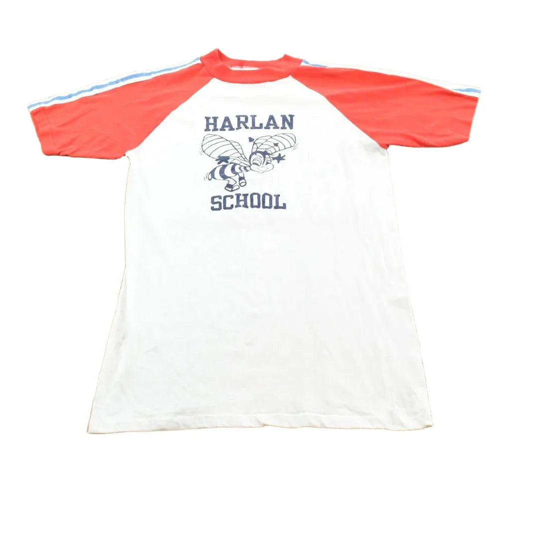 Vintage 1970s Harlan School Hornets Graphic T-Shirt Mens XS from propervintagecanada