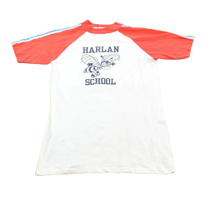 Vintage 1970s Harlan School Hornets Graphic T-Shirt Mens XS from propervintagecanada