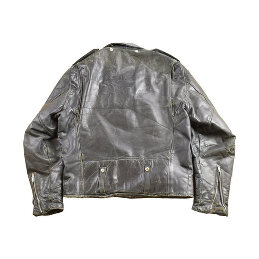 Vintage 1970s Harley AMF Leather Biker Jacket Men's Large from propervintagecanada