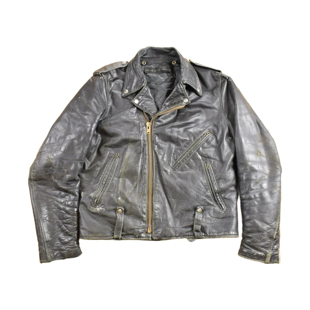 Vintage 1970s Harley AMF Leather Biker Jacket Men's Large from propervintagecanada