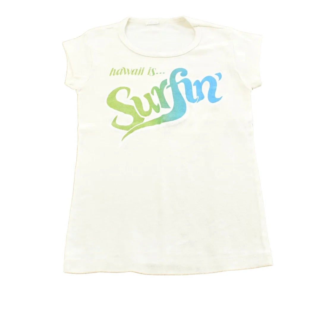 Vintage 1970s Hawaii Surfin Souvenir Baby Tee Womens XS from propervintagecanada