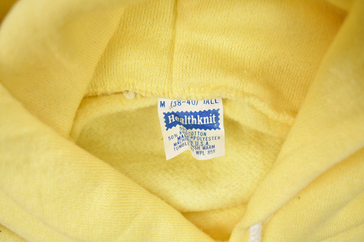 Vintage 1970s Health Knit Blank Yellow Hoodie from propervintagecanada