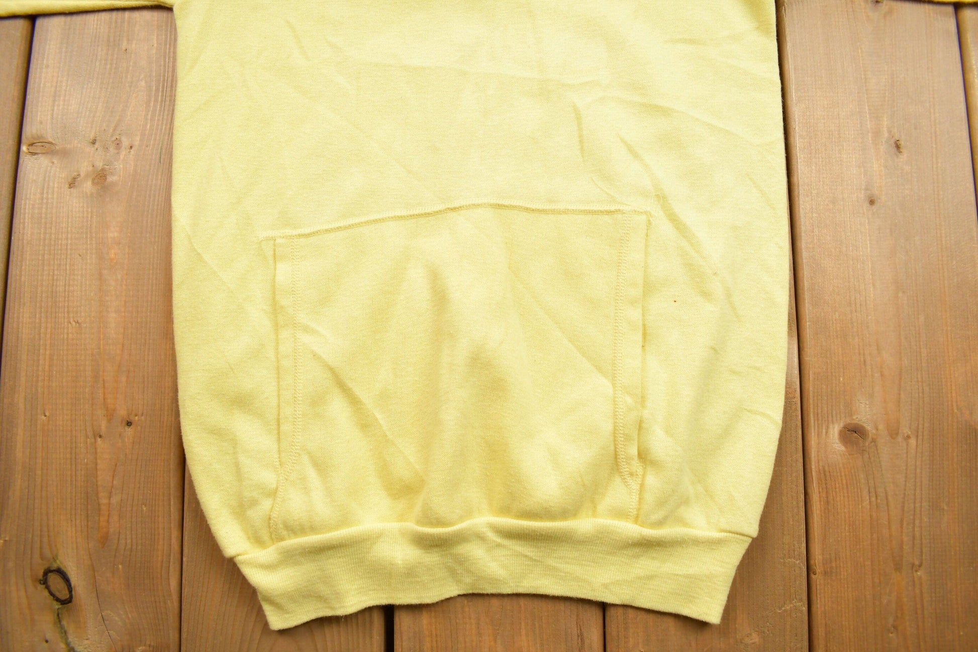 Vintage 1970s Health Knit Blank Yellow Hoodie from propervintagecanada