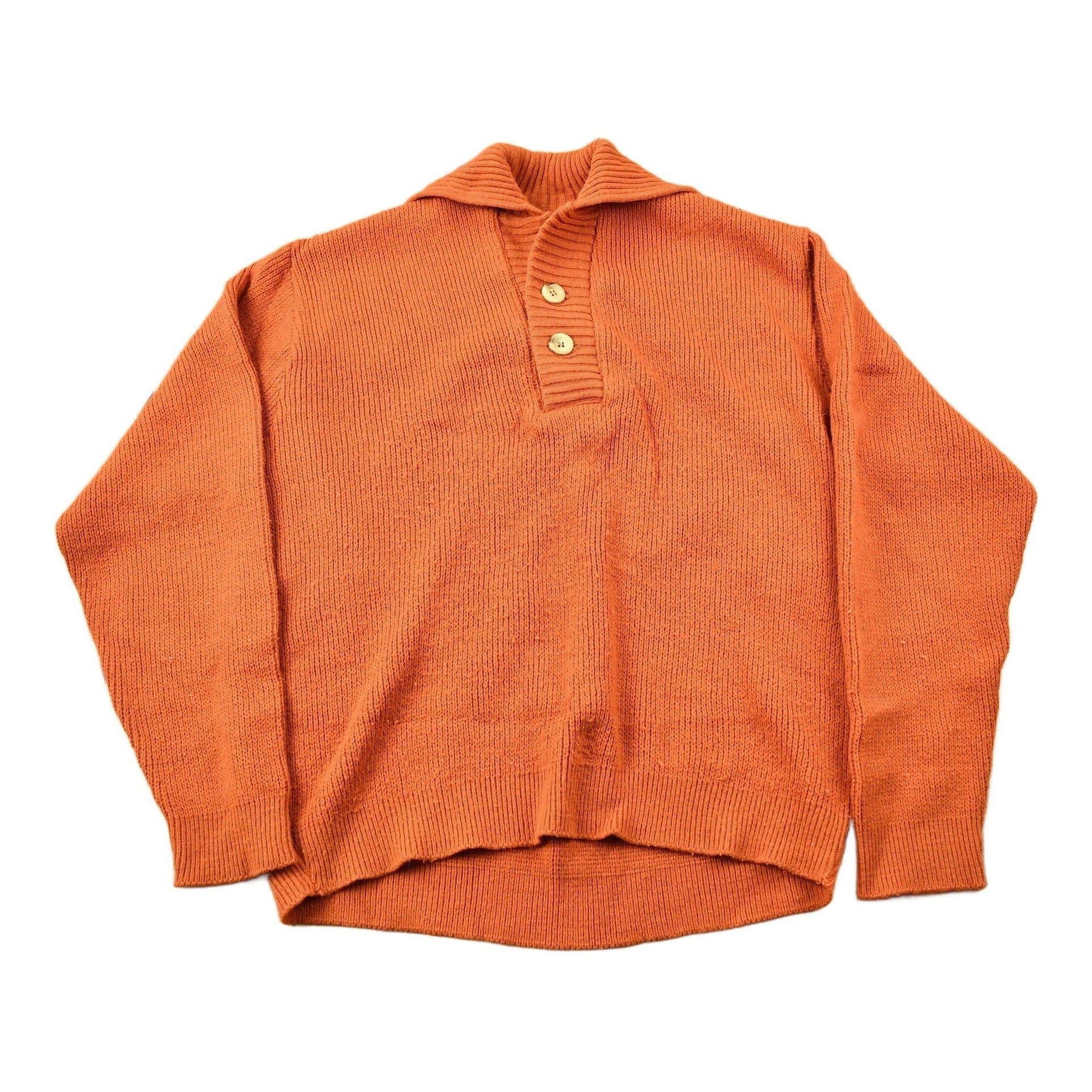 Vintage 1970s Heritage Sportswear Knitted Quarter Button Sweater Men's XL from propervintagecanada
