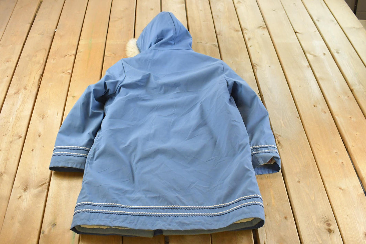 Vintage 1970s Hudson Bay Wool Embroidered Parka Jacket Shell Fur Trim Women's L from propervintagecanada