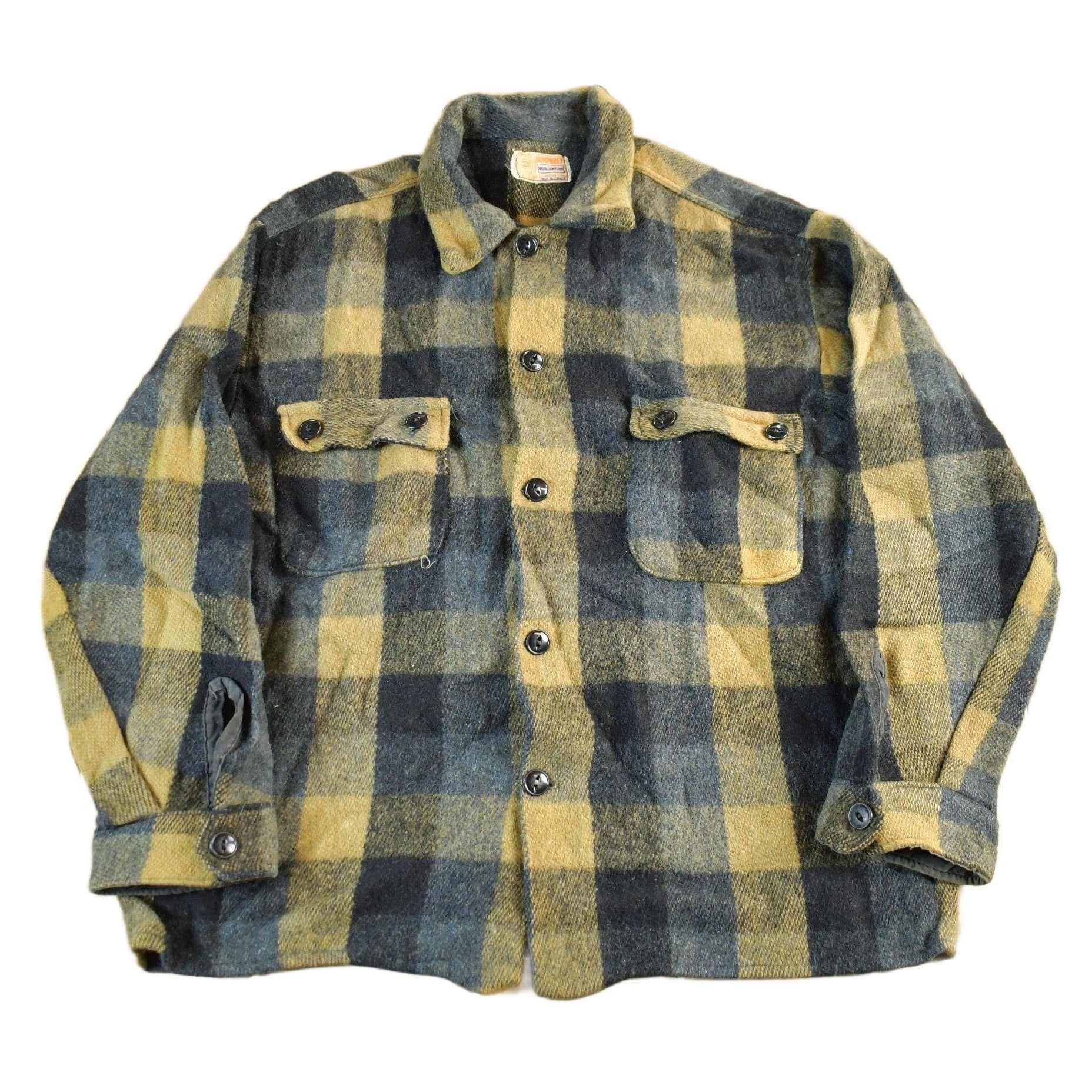 Vintage 1970s Humphrey Wool Flannel Shirt Jacket Men's Large from propervintagecanada