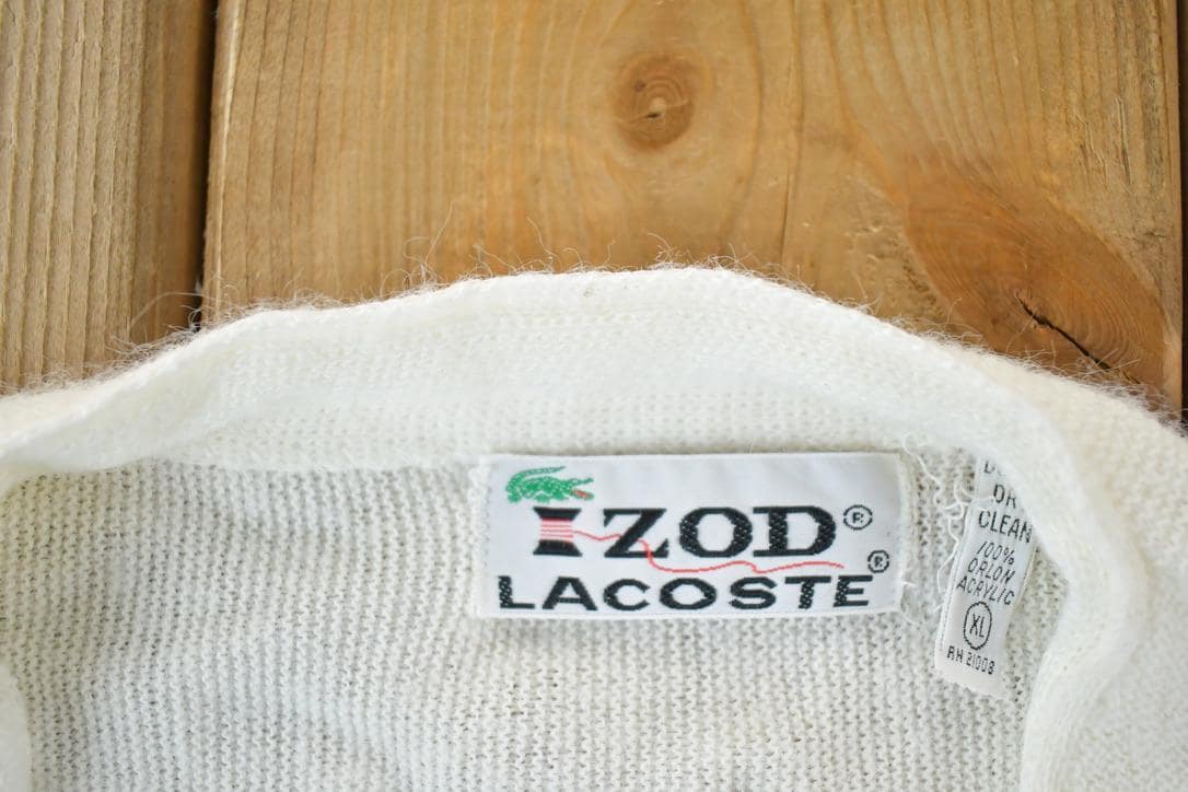 Vintage 1970s Izod Lacoste Knit Perfect Mild Distress Cardigan Sweater Made In USA from propervintagecanada