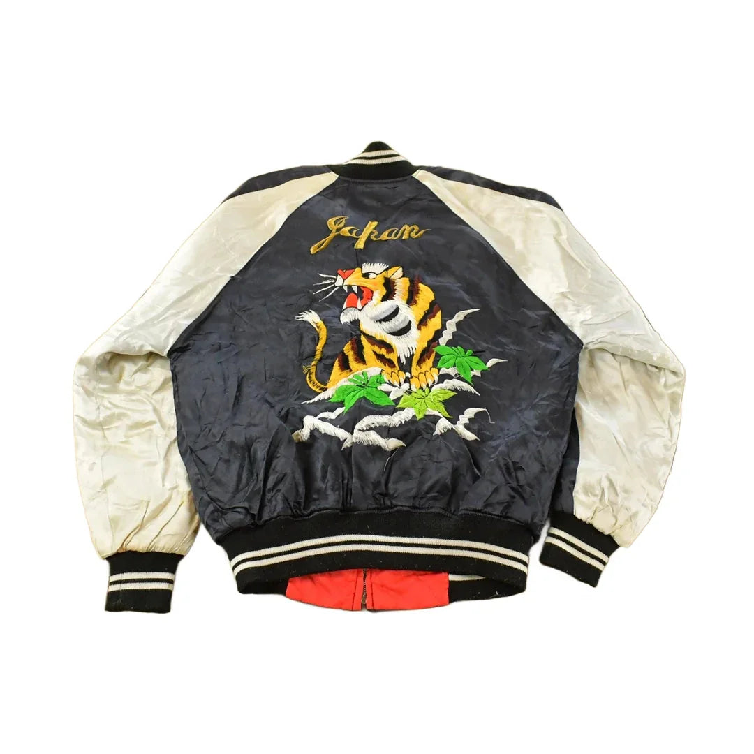 Vintage 1970s Japan Sukajan Souvenir Bomber Jacket Men's Medium from propervintagecanada