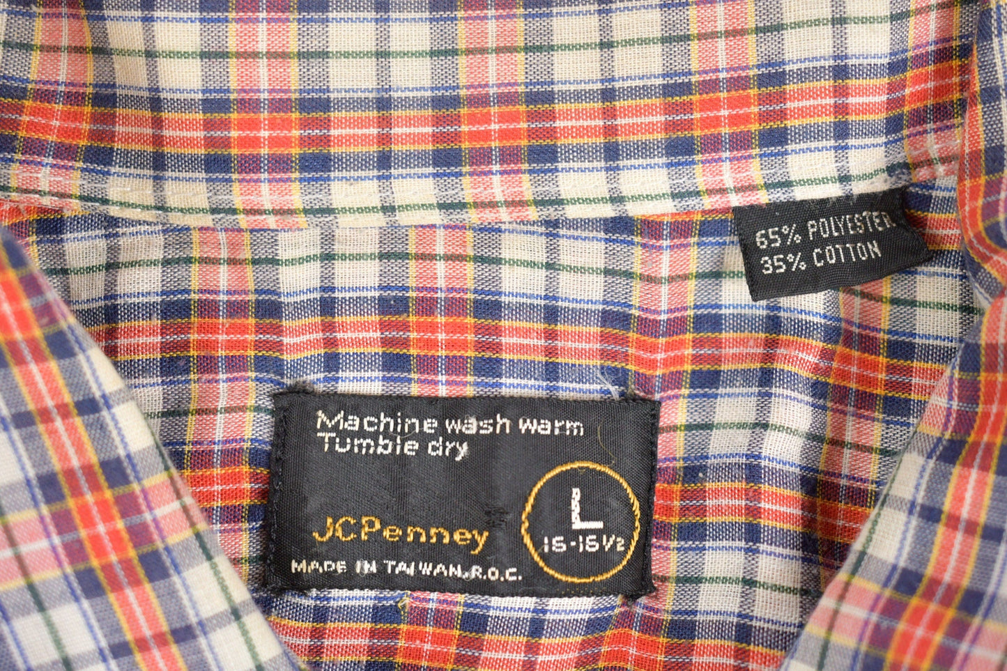 Vintage 1970s JC Penney Western Plaid Button Up Shirt Men's Large from propervintagecanada