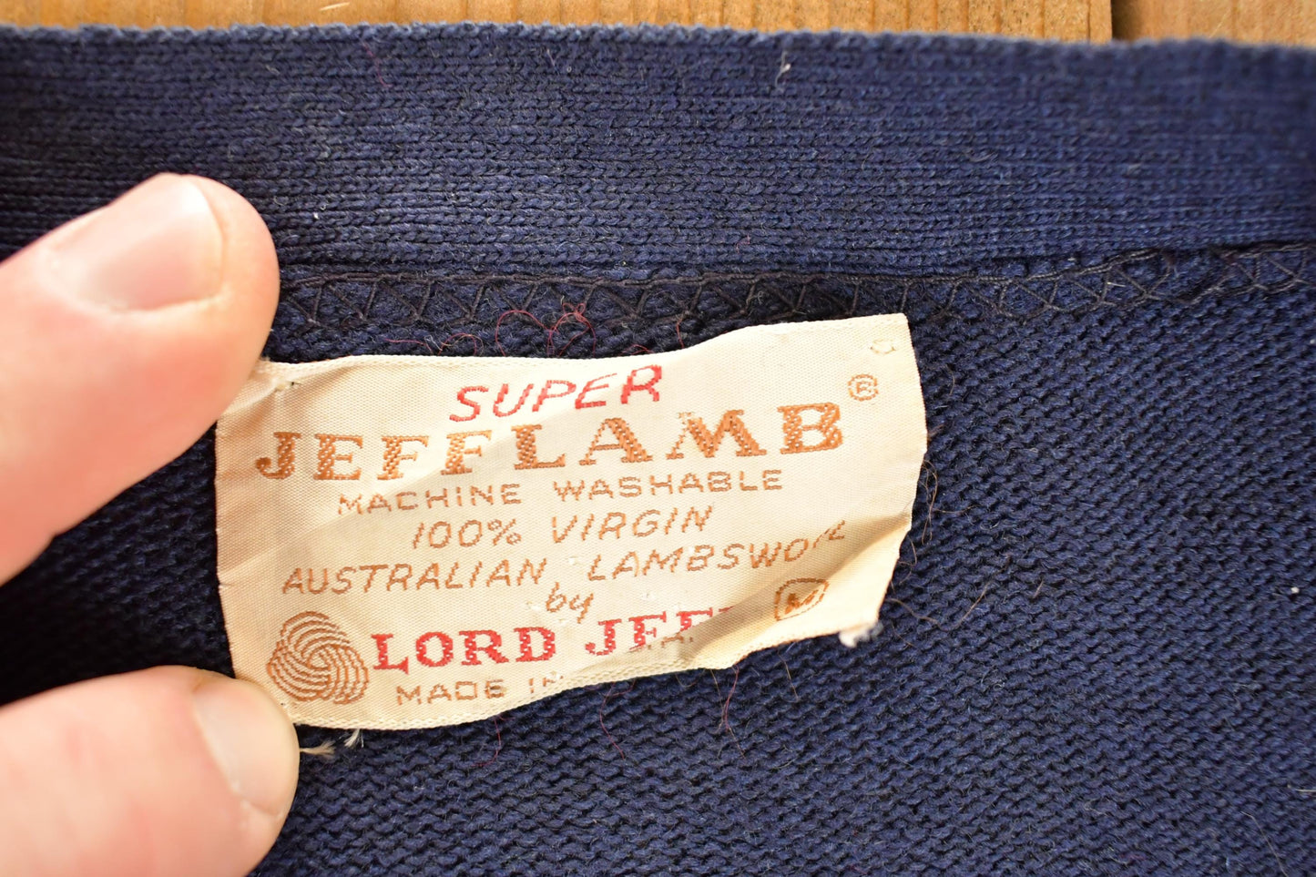 Vintage 1970s Jeff Lamb Wool Knit Cardigan Sweater Men's L from propervintagecanada