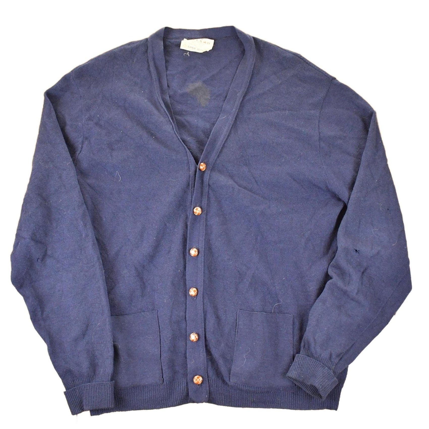 Vintage 1970s Jeff Lamb Wool Knit Cardigan Sweater Men's L from propervintagecanada